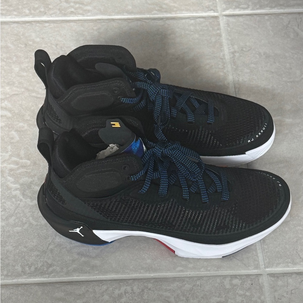 Jordan Kids Sneakers Black with Blue and Yellow Details - Picture 2 of 10